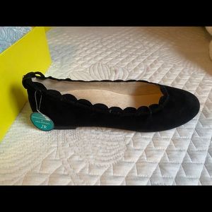 Jack Rogers Lucie Suede Scalloped Black